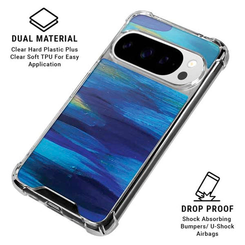 Ocean Blue Brush Stroke by Etta Vee Google Pixel 10 Pro XL Clear Case